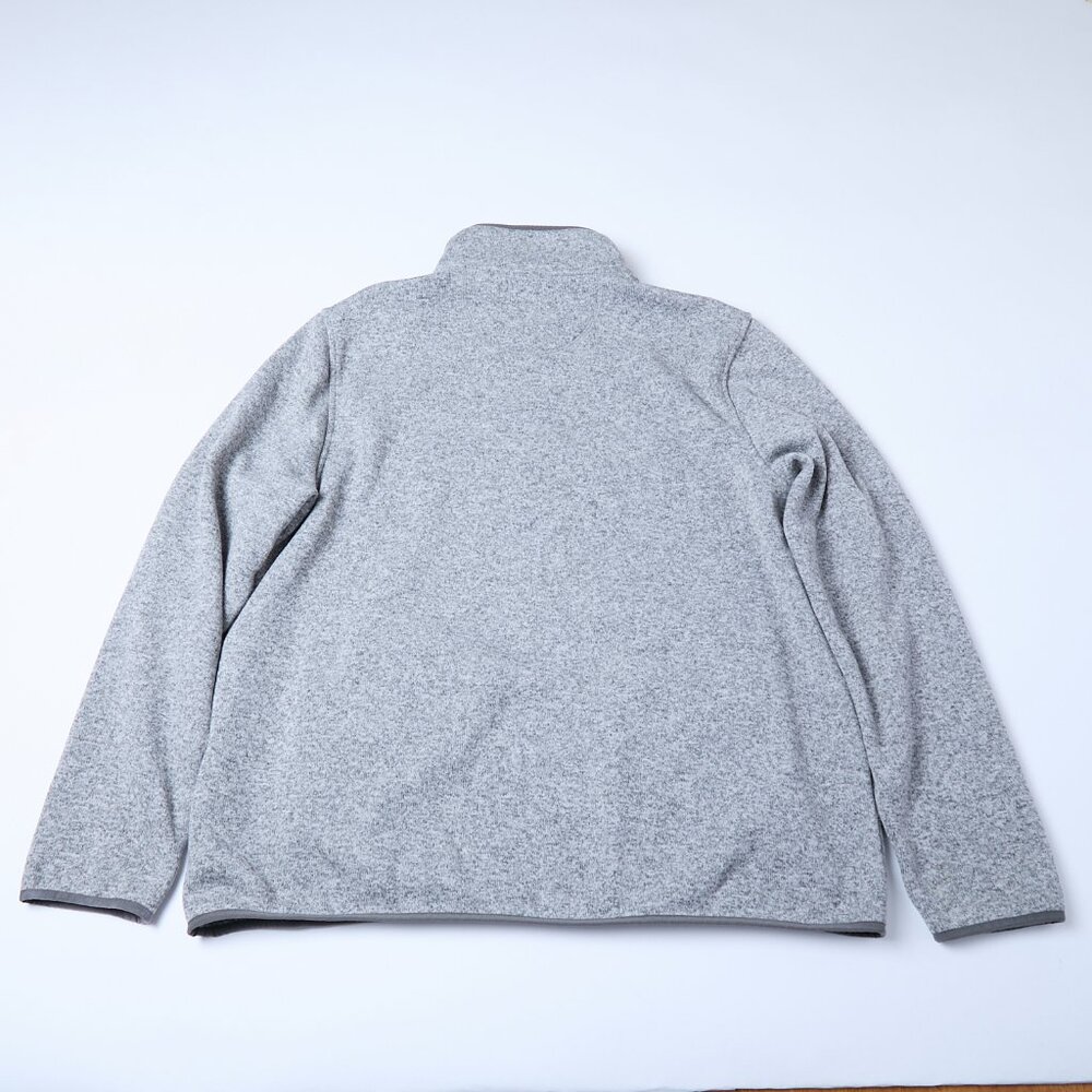 LL Bean 1/4 Snap Sweater Fleece Pullover Men's XXL Tall 2XLT Heather Gray Preppy - Picture 3 of 11